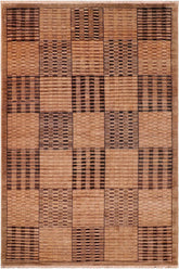 handmade Modern Gabbeh Beige Tan Hand Knotted RECTANGLE 100% WOOL area rug 6  x 9